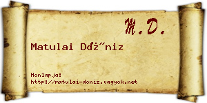 Matulai Döniz névjegykártya